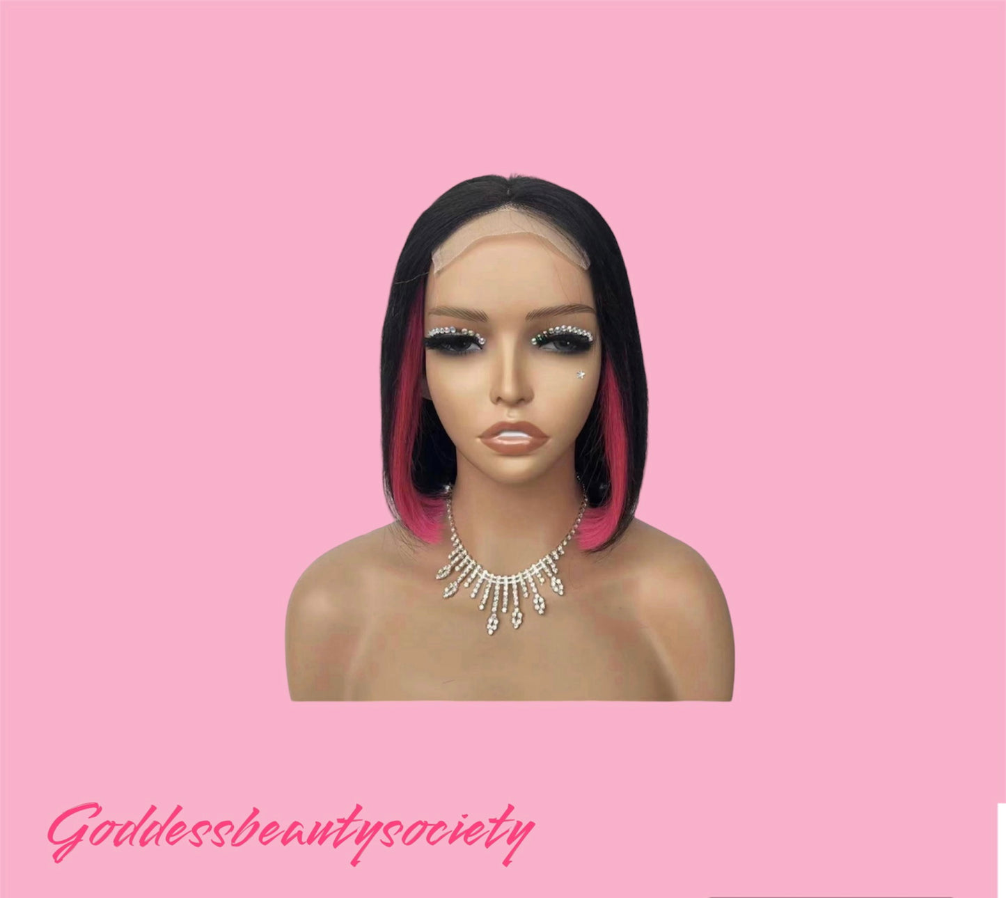 Pink ShowThrough 4x4 Transparent Lace Frontal Wig