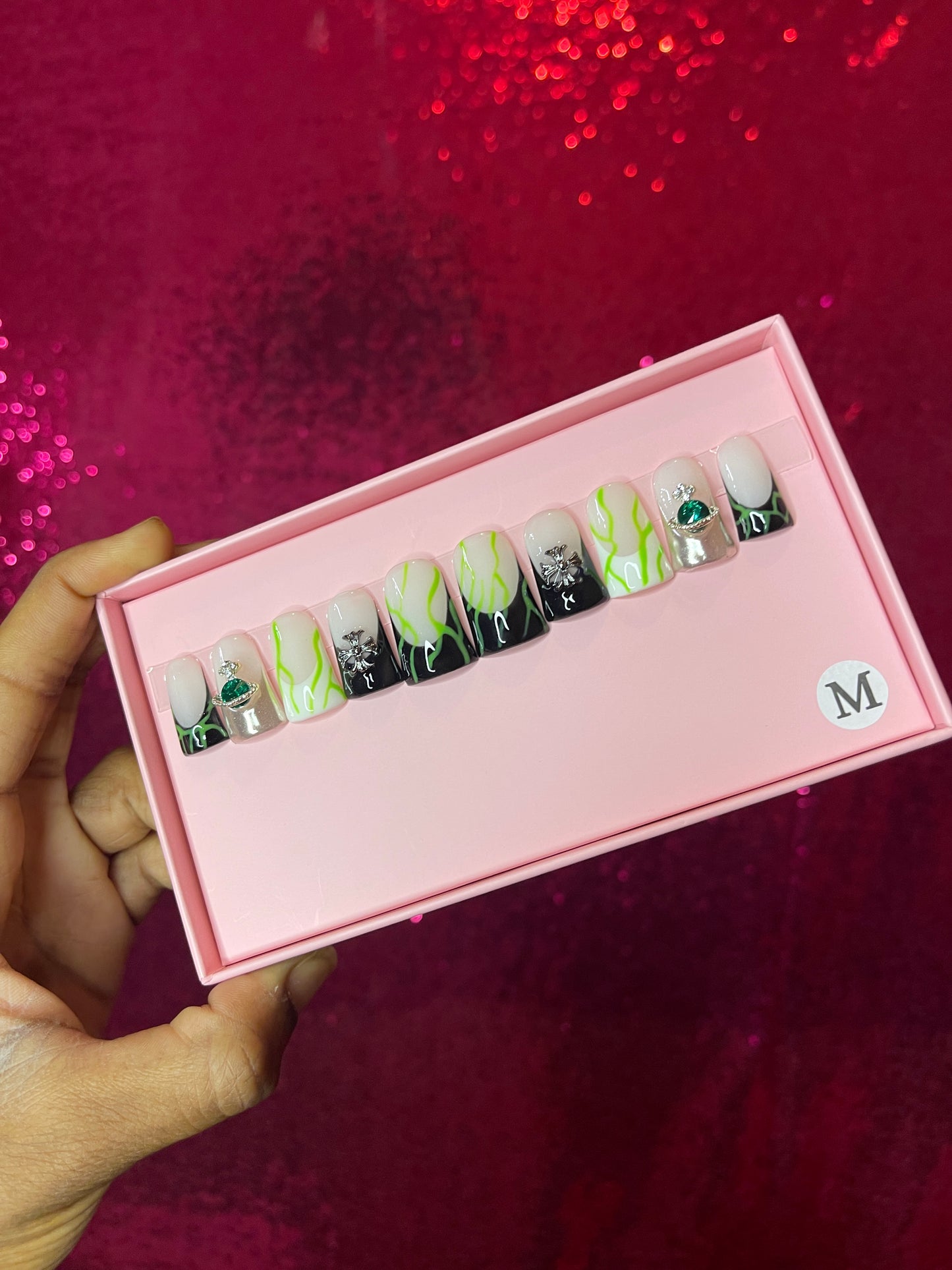 G.B.SLLC 100% Hand-Made Press On Nails Buttercup Duckies Set