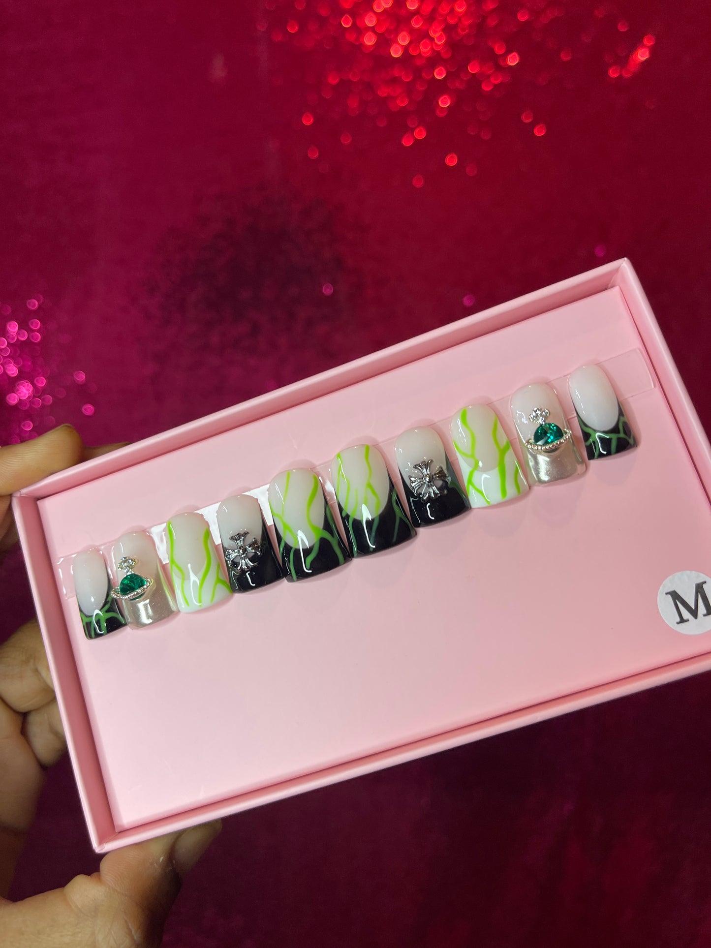 G.B.SLLC 100% Hand-Made Press On Nails Buttercup Duckies Set