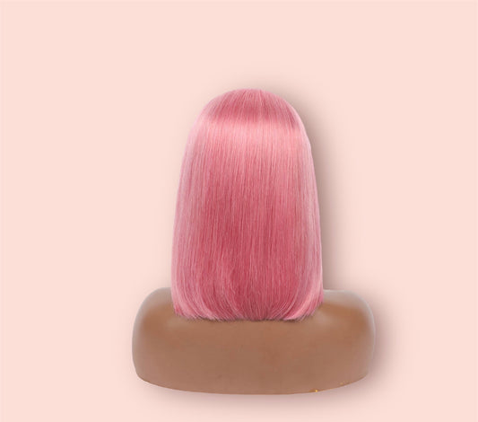 Barbie Doll Pink 13x4 Transparent Lace Bob Wig