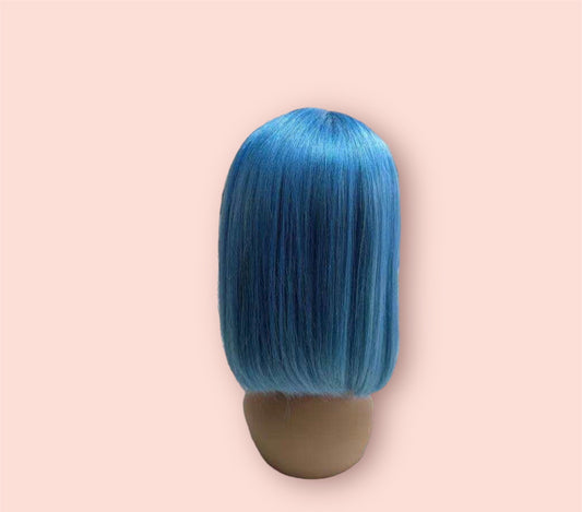 Ocean Blue 13x4 Transparent Lace Bob Wig