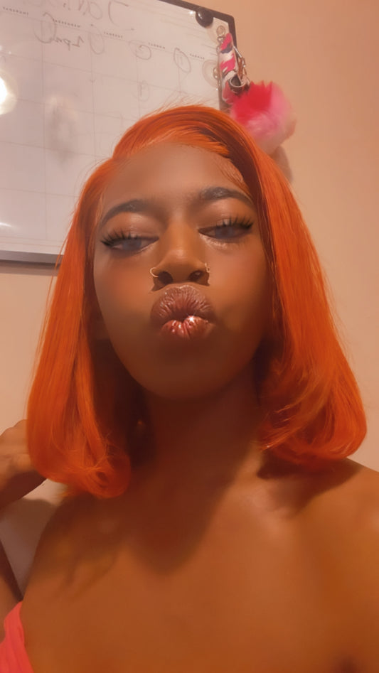Ginger Orange 13x4 Transparent Lace Frontal Wig
