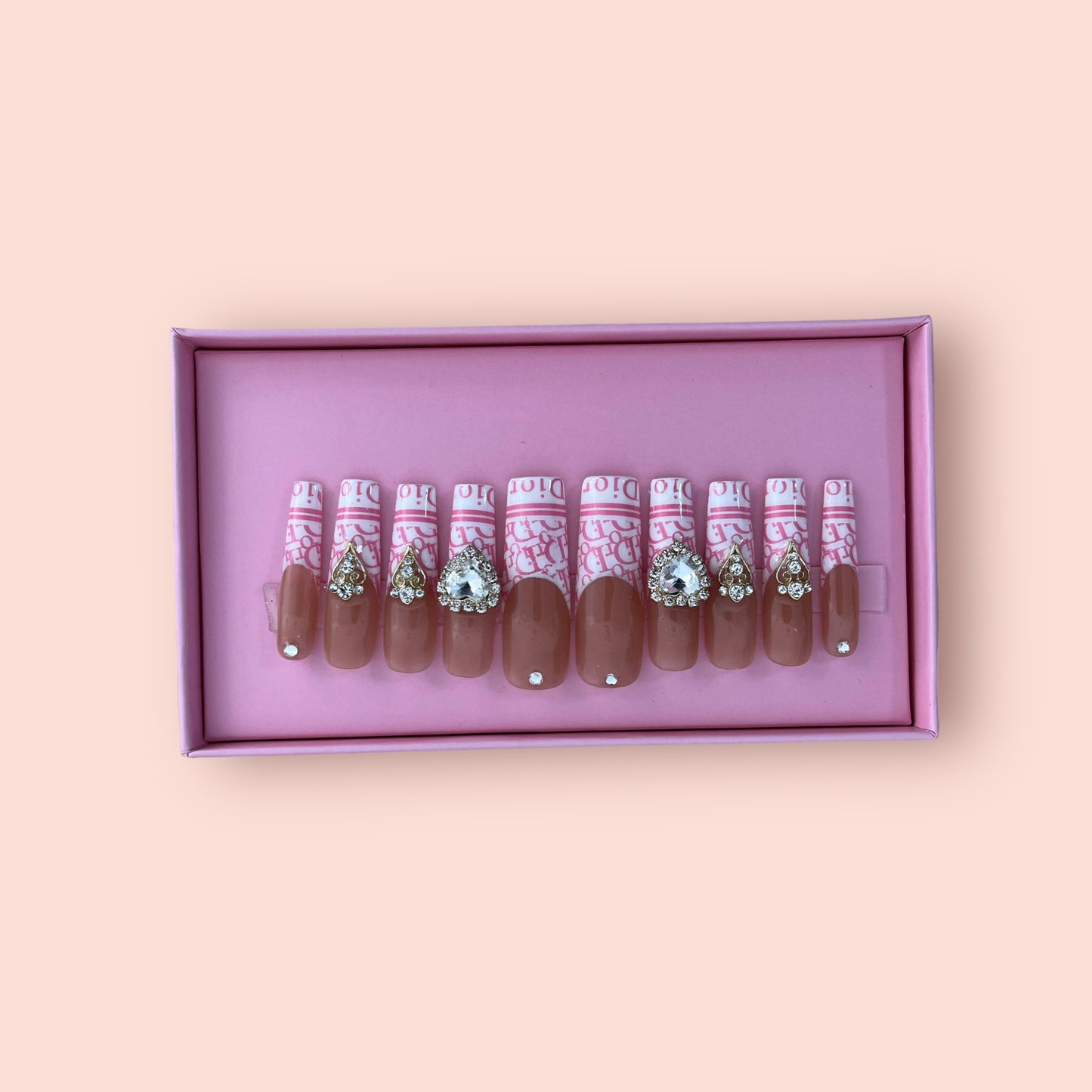 G.B.SLLC 100% Hand-Made Press On Nails Dior Me Please Set
