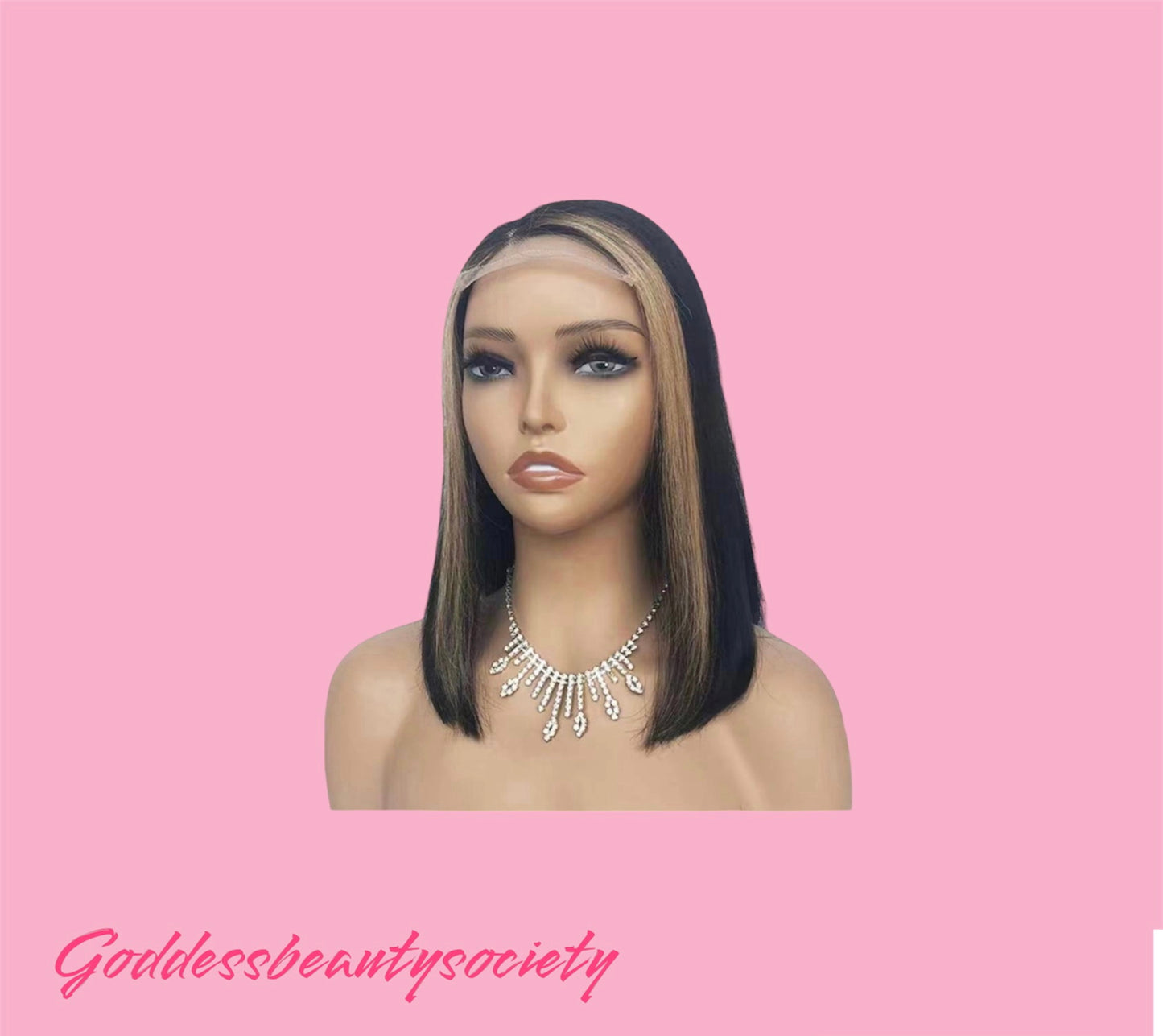 G.B.SLLC HoneyComb Streak 4x4 Transparent Lace Closure Wig